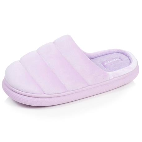 Chaussons mules microvelours semelle bloup extra confort Blush+Gris chiné+Léopard beige+Lilas 19 - vertbaudet enfant 