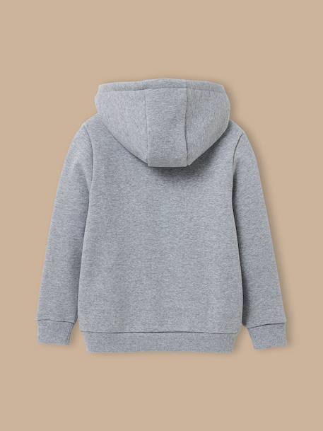 Sweat zippé à capuche garçon Gris chine+Marine 2 - vertbaudet enfant 