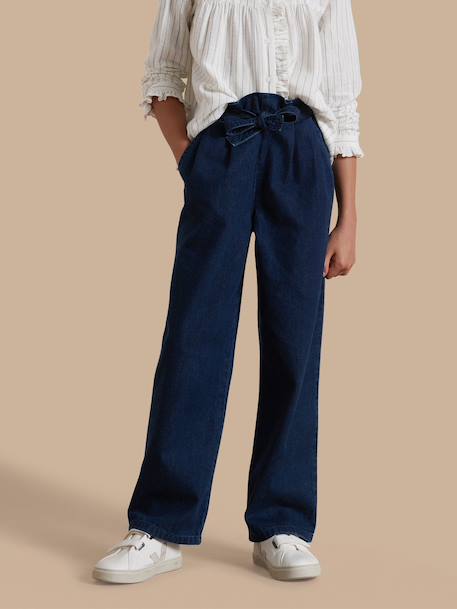 Pantalon large fille denim light Denim brut+Denim stone 1 - vertbaudet enfant 