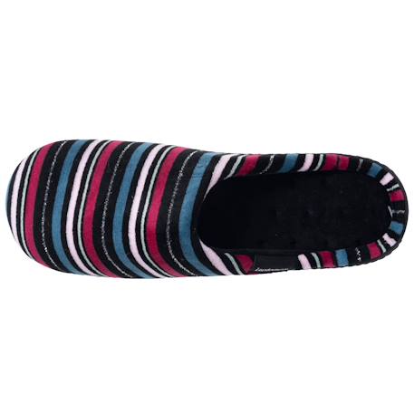 Chaussons mules microvelours semelle ergonomique, mousse à mémoire forme Marine+Noir+Rayures canard 15 - vertbaudet enfant 