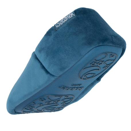 Chaussons mocassins microvelours, semelle gomme antidérapante Bleu canard 5 - vertbaudet enfant 