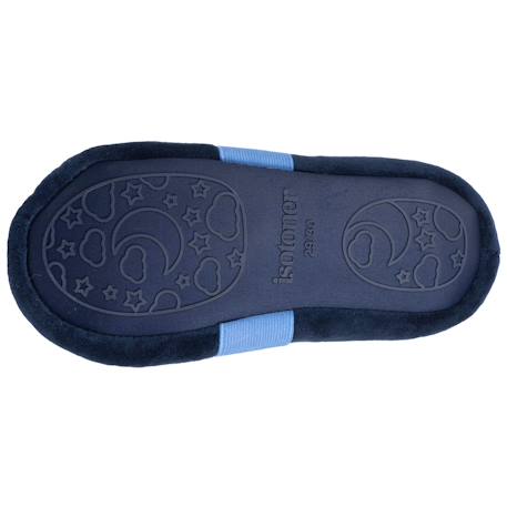 Chaussons mocassins microvelours, semelle gomme antidérapante Marine 4 - vertbaudet enfant 