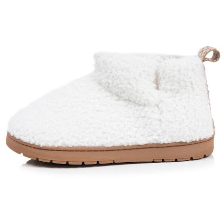 Chaussons bottillons maille bouclette - semelle crantée Ivoire 3 - vertbaudet enfant 