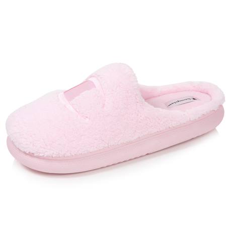Chaussons mules sherpa stylé et chaud confort douillets et moelleux Ivoire+Rose pâle+Vert d'eau 7 - vertbaudet enfant 