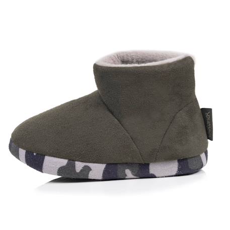 Chaussons bottillons suédine, semelle gomme antidérapante Kaki 3 - vertbaudet enfant 