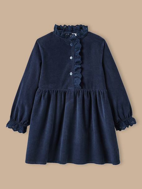 Robe fille en velours Kaki+Marine 5 - vertbaudet enfant 