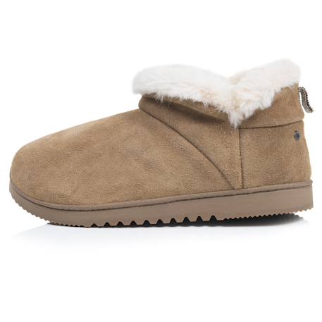 Chaussons bottillons cuir camel semelle gomme crantés Camel 4 - vertbaudet enfant 