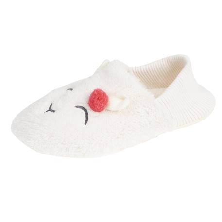 Chaussettes d'intérieur sherpa, picots antidérapants Ivoire 1 - vertbaudet enfant 