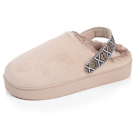 Chaussons mules suédine semelle plateforme Beige+Léopard camel+Taupe 1 - vertbaudet enfant 