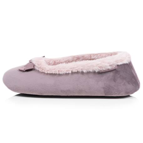 Chaussons ballerines microvelours, semelle gomme ultra souple Taupe 4 - vertbaudet enfant 