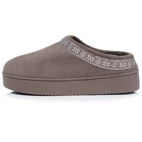 Chaussons mules suédine semelle plateforme Beige+Léopard camel+Taupe 16 - vertbaudet enfant 