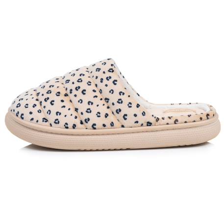 Chaussons mules microvelours semelle bloup extra confort Blush+Gris chiné+Léopard beige+Lilas 16 - vertbaudet enfant 