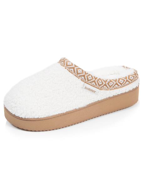 Chaussons mules suédine à semelle compensé de 3,5 cm, confort Camel+Ivoire 12 - vertbaudet enfant 