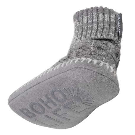 Chaussettes d'intérieur maille torsadée, picots antidérapants Gris+Ivoire 5 - vertbaudet enfant 