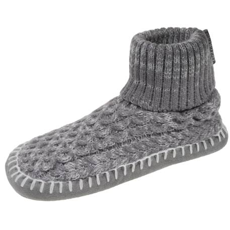 Chaussettes d'intérieur maille torsadée, picots antidérapants Gris+Ivoire 1 - vertbaudet enfant 