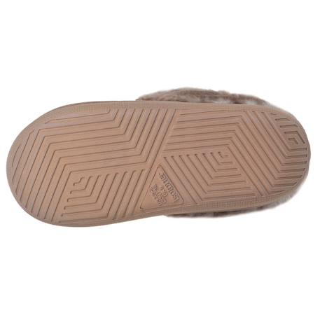 Chaussons mules microvelours semelle bloup extra confort Camel+Fuchsia 5 - vertbaudet enfant 