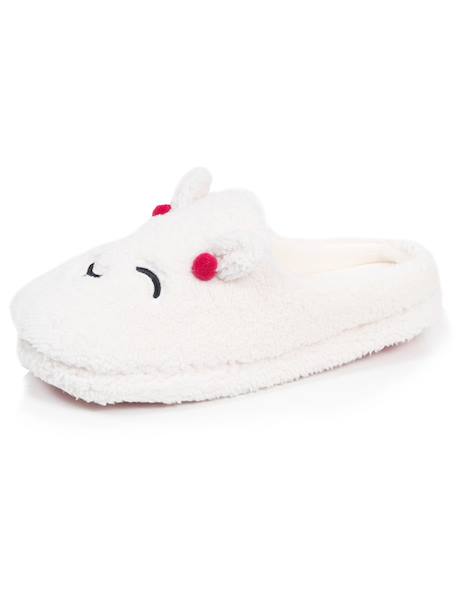 Chaussons mules sherpa, semelle gomme ultra souple Ivoire 6 - vertbaudet enfant 