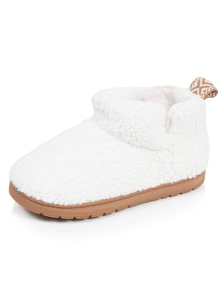 Chaussons bottillons maille bouclette - semelle crantée Ivoire 6 - vertbaudet enfant 