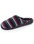 Chaussons mules microvelours semelle ergonomique, mousse à mémoire forme Marine+Noir+Rayures canard 18 - vertbaudet enfant 