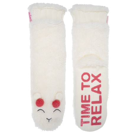 Chaussettes d'intérieur sherpa, picots antidérapants Ivoire 2 - vertbaudet enfant 