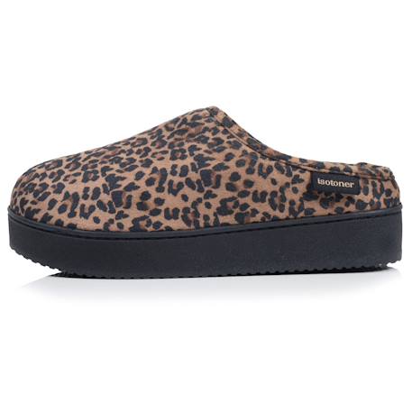 Chaussons mules suédine semelle plateforme Beige+Léopard camel+Taupe 10 - vertbaudet enfant 