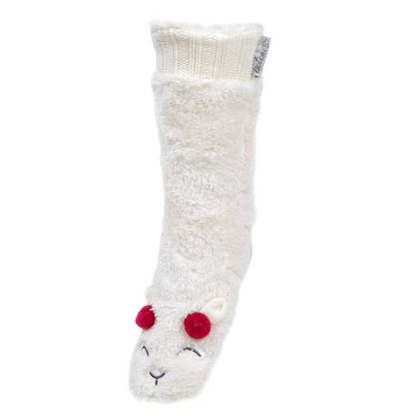 Chaussettes d'intérieur sherpa, picots antidérapants Ivoire 1 - vertbaudet enfant 