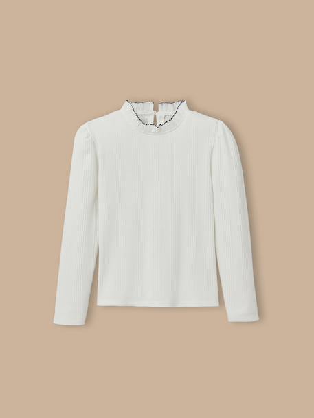 Sous-pull en coton biologique - collection junior Ecru 1 - vertbaudet enfant 