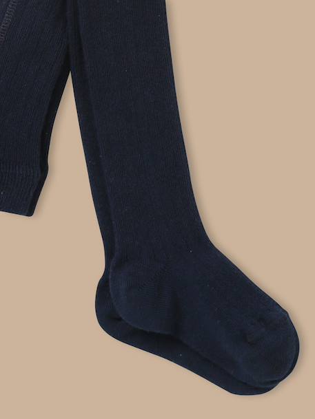 Collants en côtes bébé Bordeaux+Ecru+Marine 7 - vertbaudet enfant 