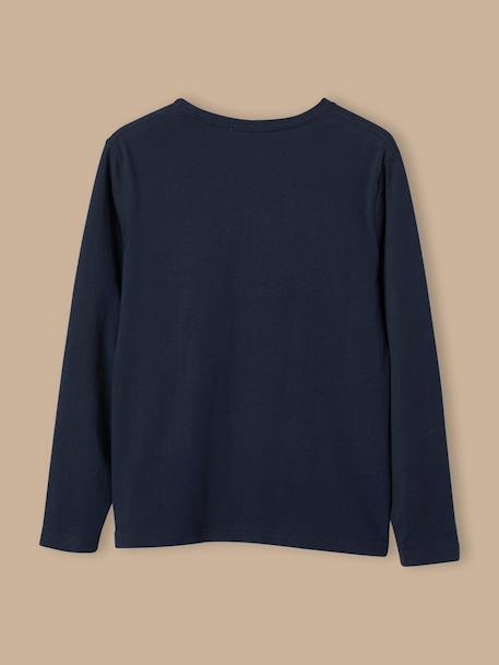 T-shirt manches longues garçon Bleu fonce uni avec+Gris moyen uni avec 2 - vertbaudet enfant 