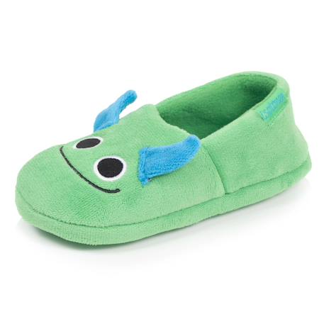 Chaussons mocassins micro,éponge, semelle gomme antidérapante Vert 1 - vertbaudet enfant 