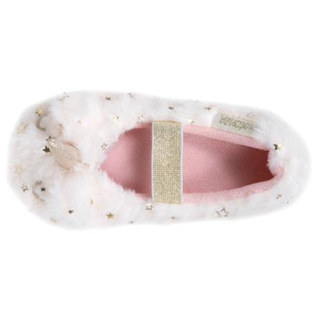 Chaussons ballerines imitation fourrure, semelle gomme antidérapante Ivoire 2 - vertbaudet enfant 