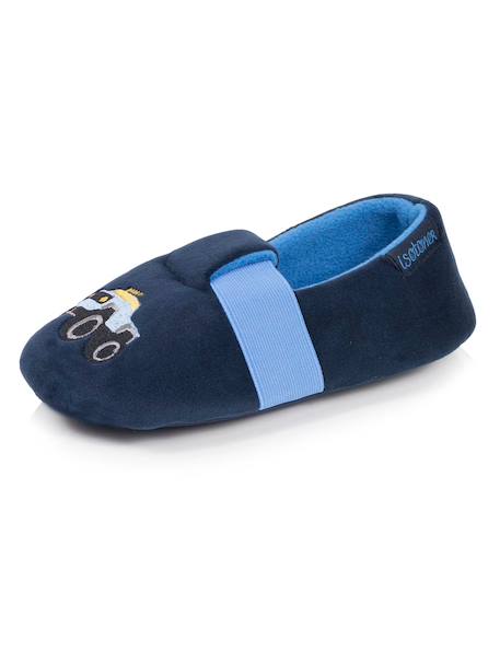 Chaussons mocassins microvelours, semelle gomme antidérapante Marine 6 - vertbaudet enfant 