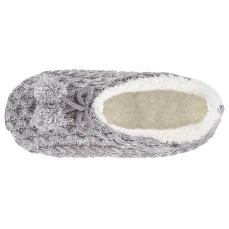 Chaussettes d'intérieur maille torsadée, picots antidérapants Gris chiné 2 - vertbaudet enfant 