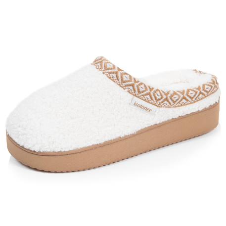 Chaussons mules suédine à semelle compensé de 3,5 cm, confort Camel+Ivoire 7 - vertbaudet enfant 