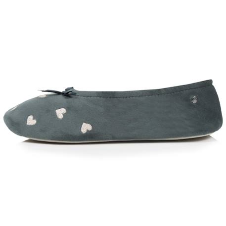 Chaussons ballerines ultra confortables, semelle en cuir, détail grand nœud Bleu canard+Bleu canardfleurs+Girafe+Gris chiné clair+Ivoire+Rayure marinière+Rayuresbleues+Rouge+Sauge+Sauge/crème+Vert d'eau 57 - vertbaudet enfant 
