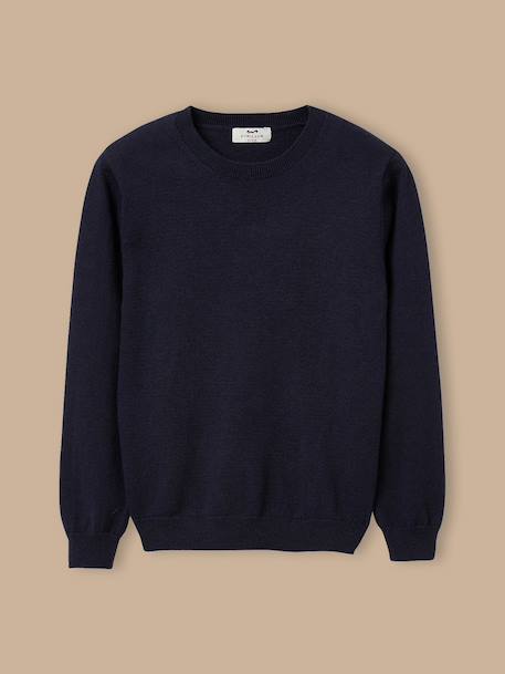 Pull col rond garçon Marine 1 - vertbaudet enfant 