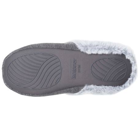 Chaussons mules sergé pailleté, semelle gomme ultra souple Gris foncé 5 - vertbaudet enfant 