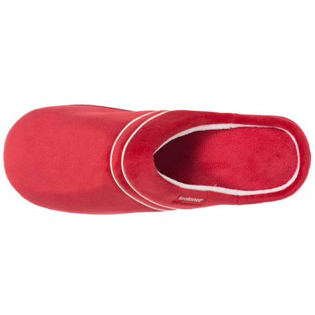 Chaussons mules microvelours mousse à mémoire forme talon 3,7 cm Noir+Rouge 9 - vertbaudet enfant 