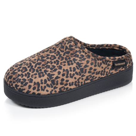 Chaussons mules suédine semelle plateforme Beige+Léopard camel+Taupe 7 - vertbaudet enfant 