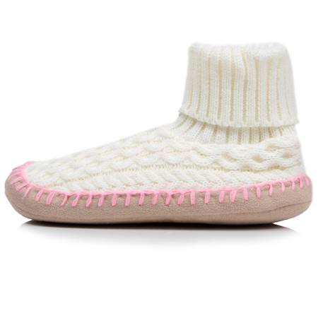 Chaussettes d'intérieur maille torsadée, picots antidérapants Gris+Ivoire 8 - vertbaudet enfant 