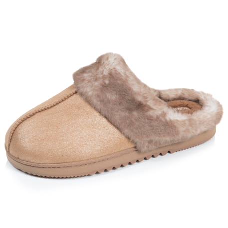Chaussons mules ultra confortables, en maille bouclette, semelle crantée Beige+Camel+Noir 7 - vertbaudet enfant 