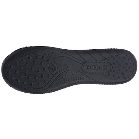 Chaussons ballerines microvelours semelle ergonomique, mousse à mémoire forme Noir+Rayures canard+Rouge 11 - vertbaudet enfant 
