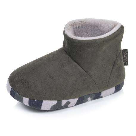 Chaussons bottillons suédine, semelle gomme antidérapante Kaki 1 - vertbaudet enfant 