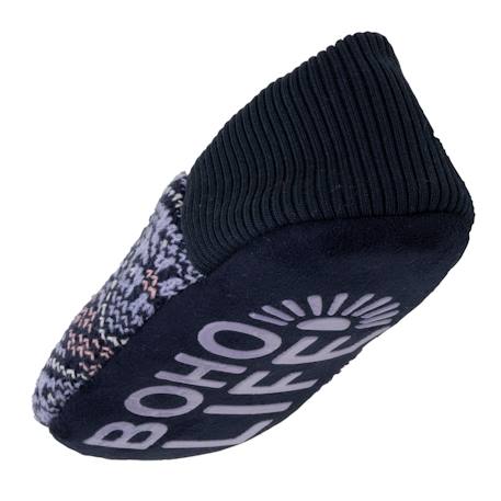 Chaussettes d'intérieur maille jacquard, picots antidérapants Jacquard marine 5 - vertbaudet enfant 