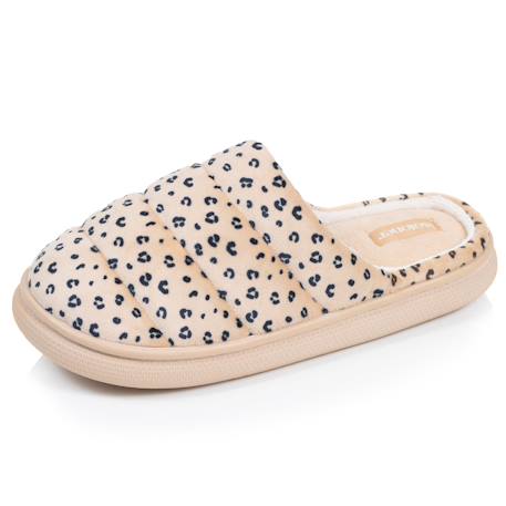 Chaussons mules microvelours semelle bloup extra confort Blush+Gris chiné+Léopard beige+Lilas 13 - vertbaudet enfant 