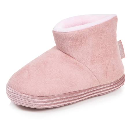 Chaussons bottillons suédine, semelle gomme antidérapante Rose 1 - vertbaudet enfant 