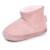 Chaussons bottillons suédine, semelle gomme antidérapante Rose 1 - vertbaudet enfant 