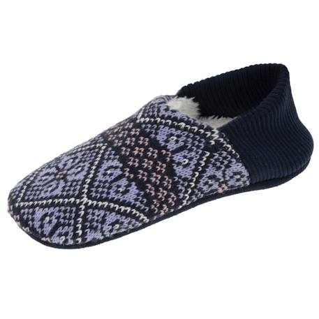 Chaussettes d'intérieur maille jacquard, picots antidérapants Jacquard marine 1 - vertbaudet enfant 