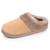 Chaussons mules microvelours semelle bloup extra confort Camel+Fuchsia 1 - vertbaudet enfant 