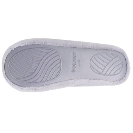 Chaussons ballerines imitation fourrure, semelle gomme ultra souple Gris+Rose 5 - vertbaudet enfant 